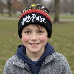 Harry Potter Gryffindor themed knit cuff beanie.